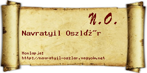 Navratyil Oszlár névjegykártya